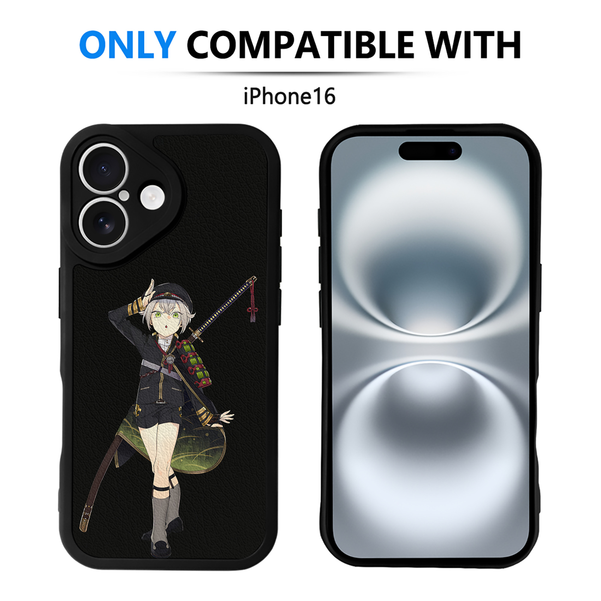 （画像用） 刀剣乱舞 Touken Ranbu 【iPhone 16シリーズ対応】シリコンスマホケース（レザー調） 材質：シリコン